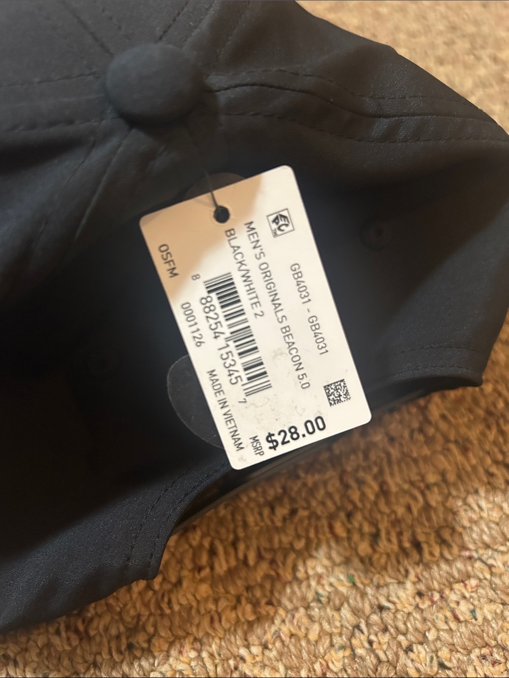 adidas Black Cap with White Trefoil Logo - Picture 6 of 6